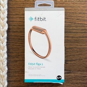 Brand New, Sealed Box, Size S/P Fitbit Flex 2 Rose Gold Metal Bangle Bracelet